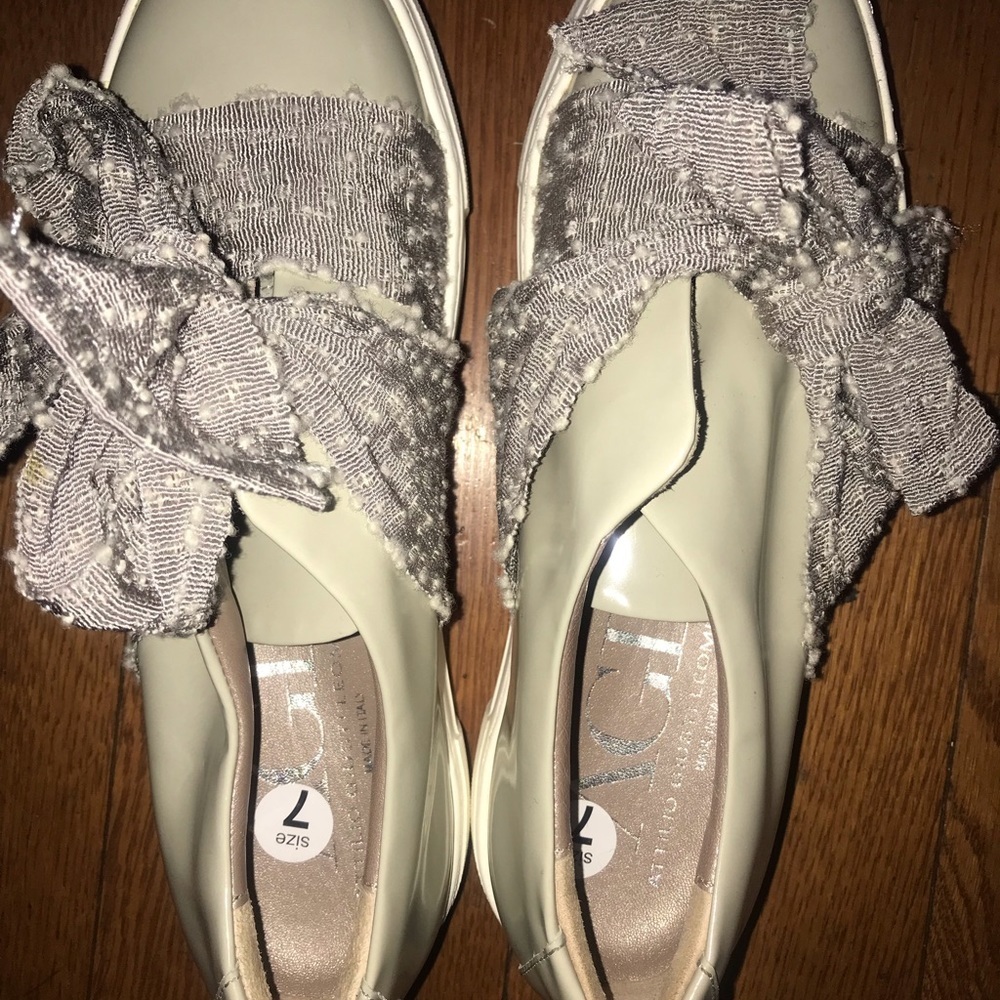 Attilio Giusti Leombruni Bow Slip-On Sneakers/Gray - Picture 2 of 3